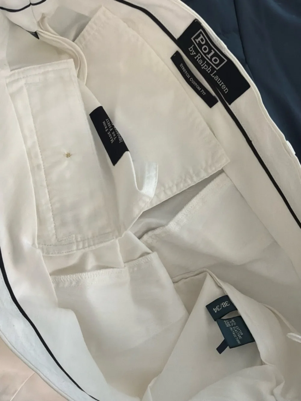 Polo Ralph Lauren Stretch Classic Fit White Chino Pants Mens 38/28